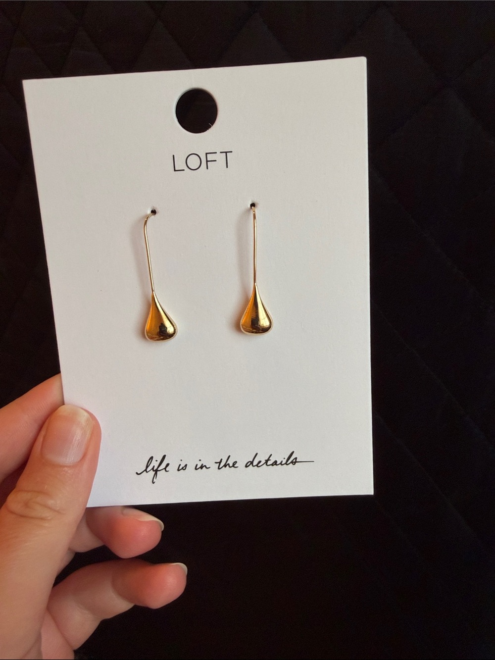 LOFT Gold Teardrop Hook Earrings